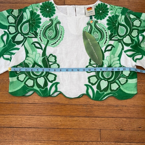Farm Rio Green Festival Color Midi Skirt and Cropped Blouse Set Size XL. NWT - Picture 11 of 15
